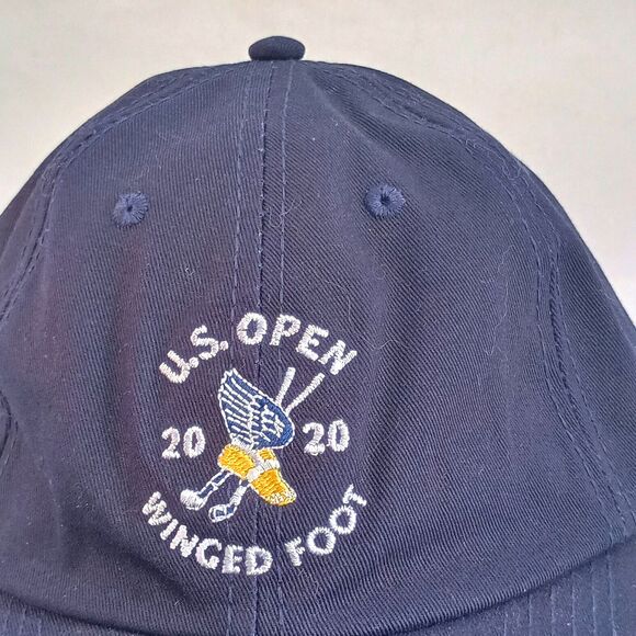 USGA Golf U.S. Open 2020 Strapback Hat Black Winged Foot Adjustable Cap 6 Panel - Picture 3 of 6